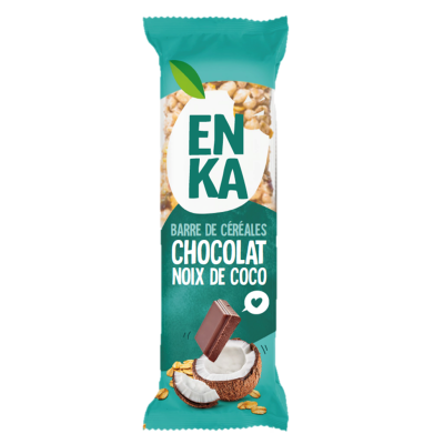 Barre céréales chocolat noix de coco - sachet fraîcheur 1pc 45grs (Bte : 20pcs)