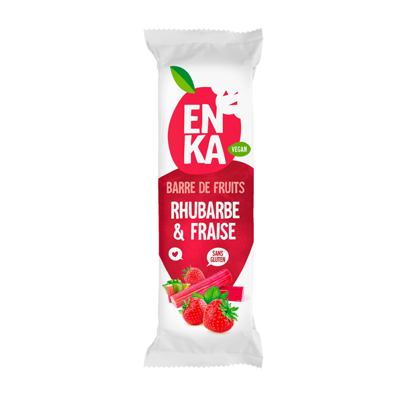 Barre de fruits Rhubarbe & fraise - sachet fraîcheur 1pc 32grs (Bte : 24pcs)