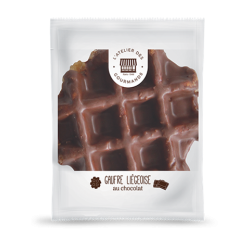 Gaufre liégeoise nappée chocolat  1pc 60grs-pack de 10 (Bte : 8x10pcs)