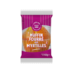 Muffin fourré myrtilles sachet fraîcheur 1pc 60grs (Bte : 40pcs)