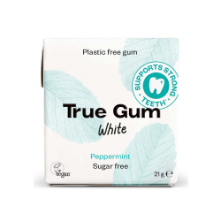 Chewing gum naturel O% plastique True Gum Withe Peppermint 21g (bte:24pcs)