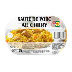 Plat alu à réchauffer Sauté de porc au curry 300g PENY (bte: 20 pcs)