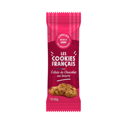 Cookies Français beurre pepites choco sachet fraîcheur 2pc 40grs (Bte : 80pcs)