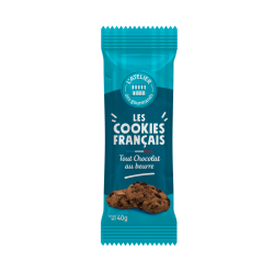 Cookies Français  beurre tout chocolat sachet fraîcheur 2pc 40grs (Bte : 80pcs)