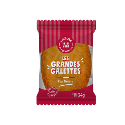 Grande galette PB de la Mére Poulard sachet fraîcheur 2pc 34grs (Bte : 100pcs)