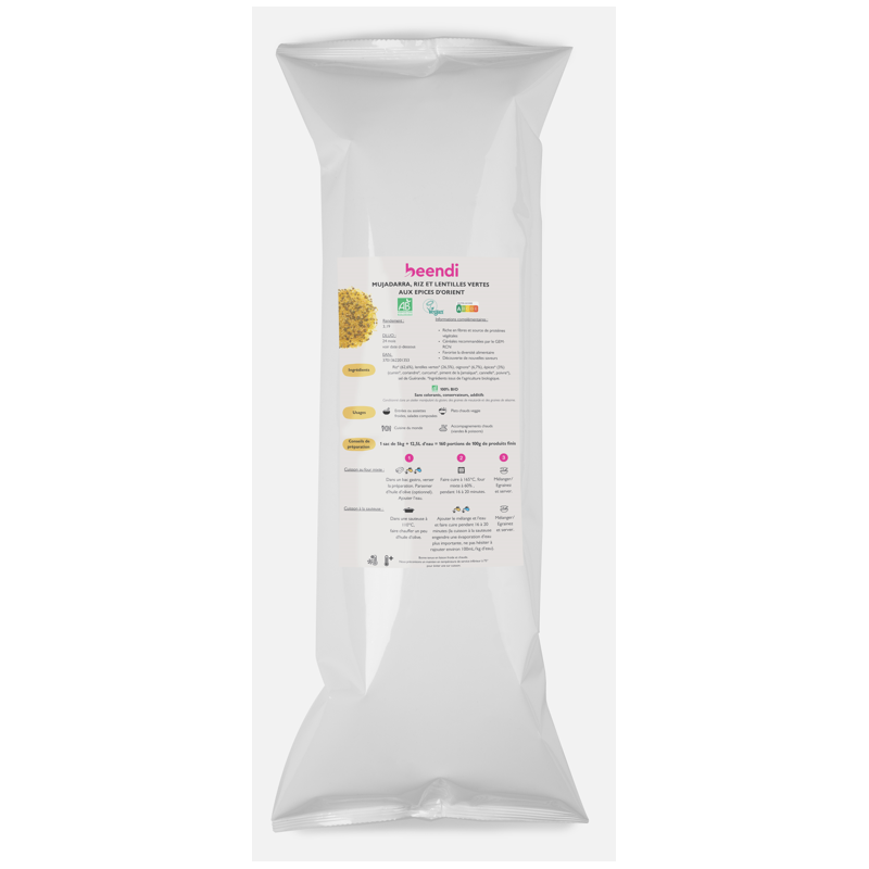 Mujadarra riz et lentilles vertes aux épices d'Orient BIO 5kg