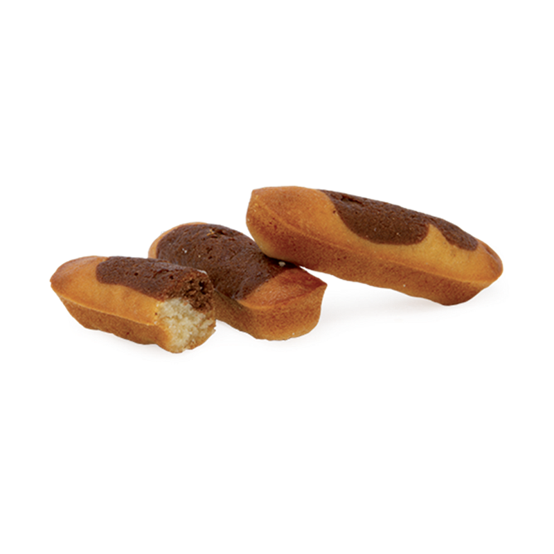 Madeleines longues marbrées chocolat sachet fraîcheur 2pcs 25grs (Bte : 150pcs)