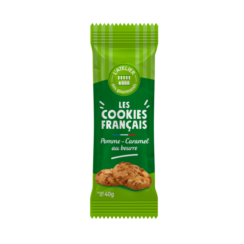 Cookies Français beurre pomme caramel sachet fraîcheur 2pc 40grs (Bte : 80pcs)