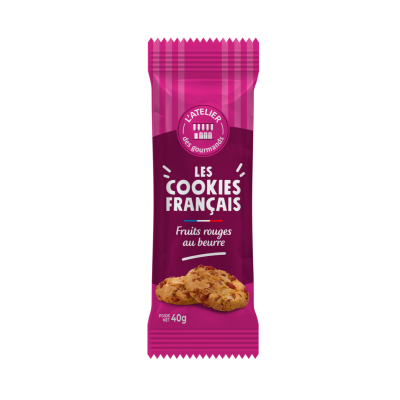 Cookies Français  beurre fruits rouges fraîcheur 2pc 40grs (Bte : 80pcs)