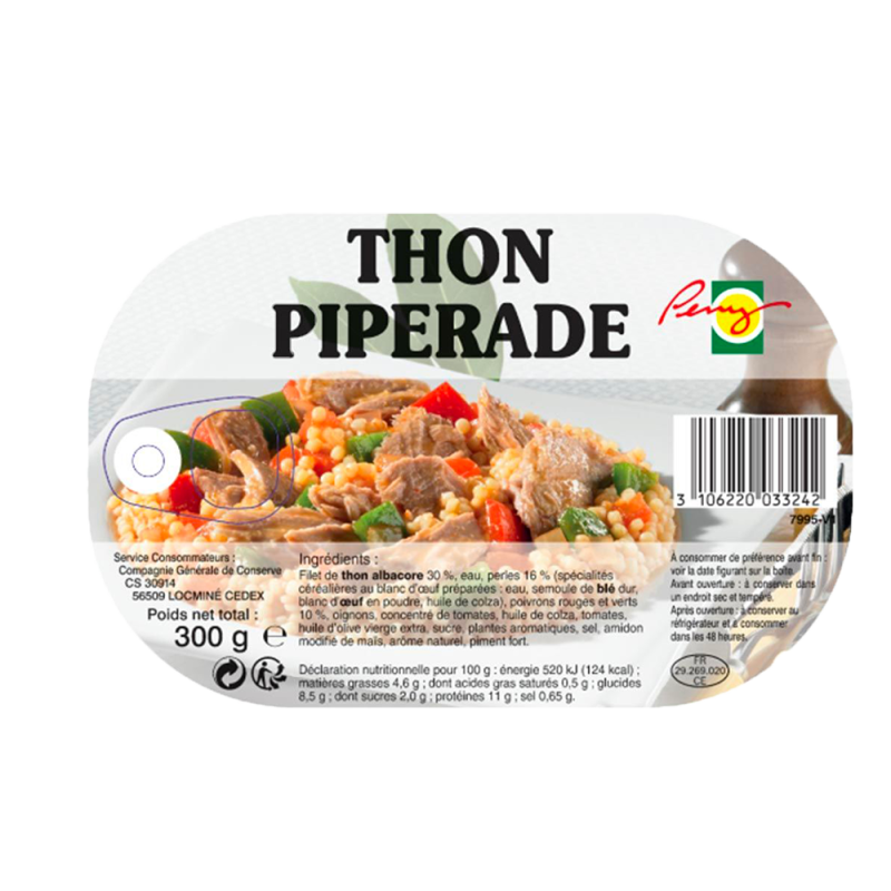 Plat alu à réchauffer Thon piperade 300g PENY  (bte: 20 pcs)