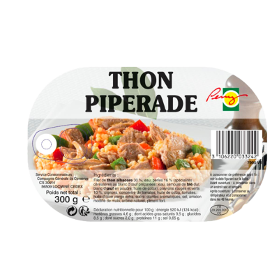 Plat alu à réchauffer Thon piperade 300g PENY  (bte: 20 pcs)